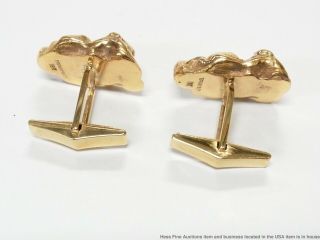 Massive 18k Gold Nugget Tiffany Co Mens Cufflinks Vintage Midcentury 37.  4 grams 5