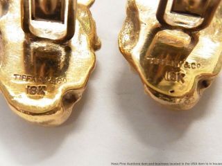 Massive 18k Gold Nugget Tiffany Co Mens Cufflinks Vintage Midcentury 37.  4 grams 6