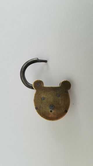 Antique Vintage Small Brass Padlock Lock with Key 5