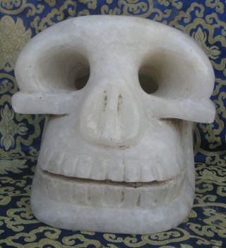 Antique Hand Carved Natural Himalayan Crystal Chitipati Skull Head,  Nepal