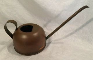 Vintage Mid Century Copper Watering Can Art Deco Detail Band Brass Spout/handle