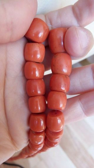 Natural Salmon Coral Beads Antique Natural Сoral Undyed,  81 Grams