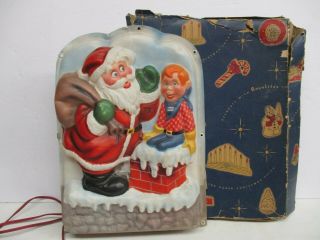 Vintage Royalite Santa Claus & Howdy Doody Christmas Decoration Light 904