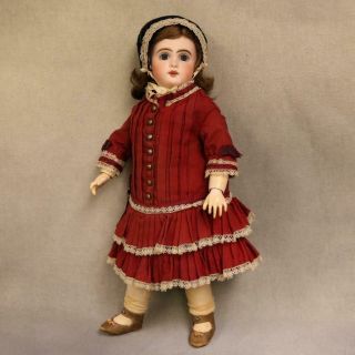 15 Inch Antique Jumeau French Bisque Doll C.  1900 Outfit Sweet Size