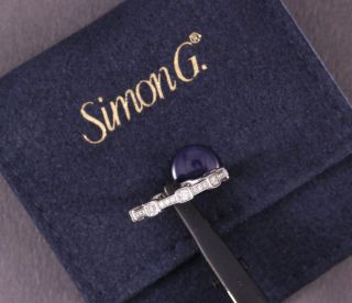Simon G Stunning 18k White Gold True Eternity Diamond Band Ring $1800