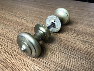 Antique / Vintage Set Of Two Brass Door Knobs 5