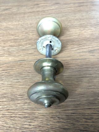 Antique / Vintage Set Of Two Brass Door Knobs 6