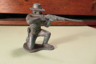 Vintage Marx Kneeling Cavalry Man Shooting Carbine.  From Rin Tin Tin Play Set