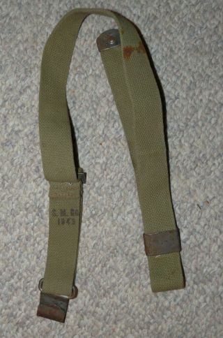 Ww2 Us Army Khaki Cotton Canvas M1 Garand Rifle Sling S.  M.  Co 1943