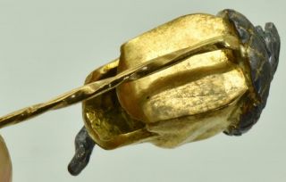 Rare Antique Victorian 18k gold Skull&Silver Snake Tie Pin c1850 11