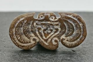 Antique Chinese Brown Stone Carving Of A Toggle Circa 1900s