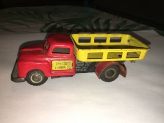 Vintage Line Mar Japan Tin Litho Friction Toy Truck Tri - State Lumber Co