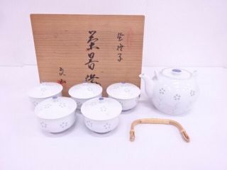 66652 Japanese Porcelain Arita Ware / Tea Utensil Set Nadeshiko Flower