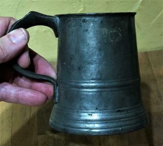 Antique English Pewter Pint Tankard or Mug,  James Yates,  c.  1800 6