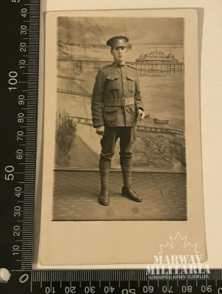 Ww1 Cef Postcard 1st/58th Battalion Wearing 08 Web Belt,  7 Button Tunic (17225)
