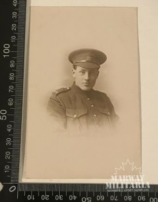 Ww1 Cef Postcard Soldier With General Service Cap & Titles (17224)