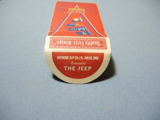 Vintage 1940 ' s Minneapolis Moline Jeep Military Playing Deck,  Cards Still 4
