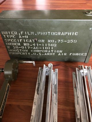 WWII U.  S.  ARMY AIR FORCE PHOTO FILM DRYER,  TYPE A - 8 Houston Corporation 2