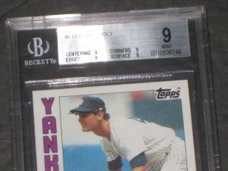 1984 Topps DON MATTINGLY Rookie Baseball Card 8 BGS 9 RC$ York 2