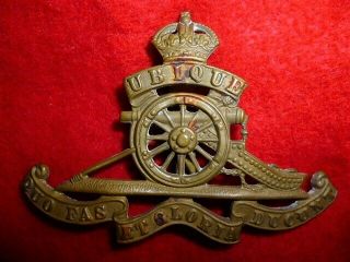 The Royal (field) Artillery Kc Brass Cap Badge,  Ww1 / Ww2