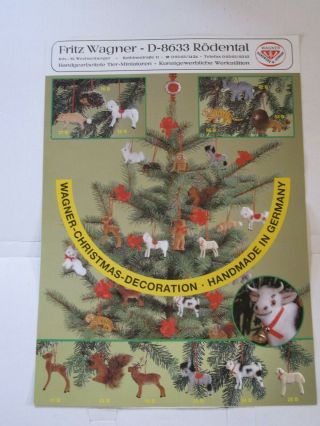 Kunstlerschutz Flocked Animal Ornament Brochure 113/4x81/2