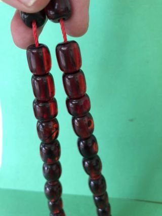 Ottoman Antique Faturan cherry amber bakelite islamic prayer beads 62 Grams 10