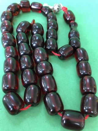 Ottoman Antique Faturan cherry amber bakelite islamic prayer beads 62 Grams 2