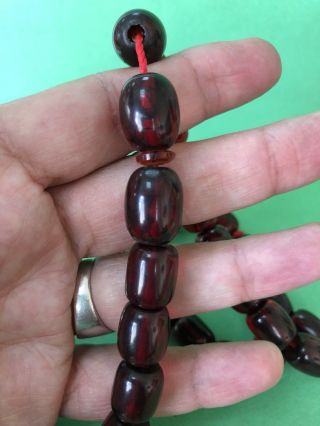 Ottoman Antique Faturan cherry amber bakelite islamic prayer beads 62 Grams 3