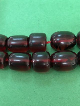 Ottoman Antique Faturan cherry amber bakelite islamic prayer beads 62 Grams 5