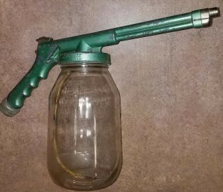 1965 Water Hose Pistol Sprayer W.  D.  Schedel W Mason Jar Resevoir Very Rare