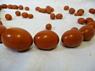 ANTIQUE BUTTERSCOTCH EGG YOLK BALTIC AMBER LOOSE BEADS NECKLACE 97 GRAMS 30 