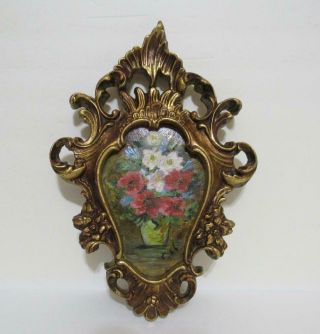 Vintage Ornate Picture Frame With Flower Oil Painting Antique Style