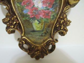 VINTAGE ORNATE PICTURE FRAME WITH FLOWER OIL PAINTING ANTIQUE STYLE 2