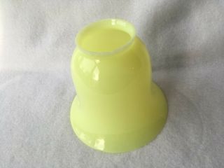 Vintage Custard Yellow Glass Lamp Shade Blacklight Reactive. 2