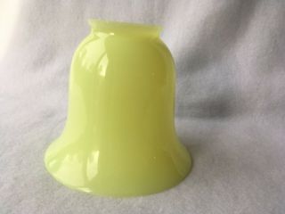 Vintage Custard Yellow Glass Lamp Shade Blacklight Reactive. 3