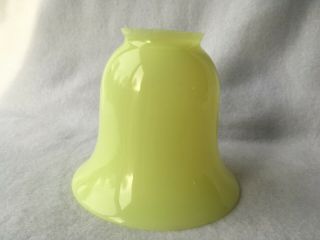 Vintage Custard Yellow Glass Lamp Shade Blacklight Reactive. 4