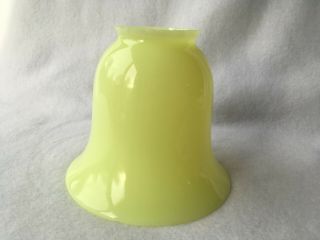 Vintage Custard Yellow Glass Lamp Shade Blacklight Reactive. 6