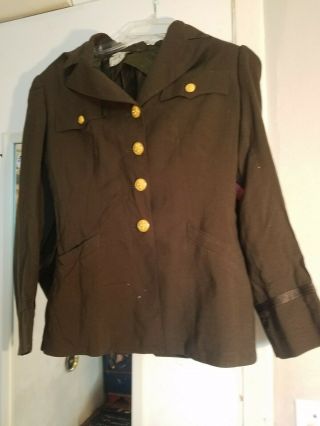 Reserved Wwii Army Nurse Corps Dark Od Class A Jacket,  Rare,  Cutter Tag