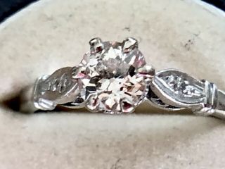 Gorgeous 0.  61 Carat Antique Old Cut Solitaire Diamond Ring 18ct & Platinum 18k