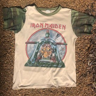 Iron Maiden - Aces High Camo Vintage Tee Shirt Large Rare Authentic 80 