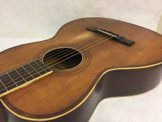 Vintage 1900 ' s Lyon & Healy Washburn Parlor Acoustic Guitar Natural Finish Inlay 10