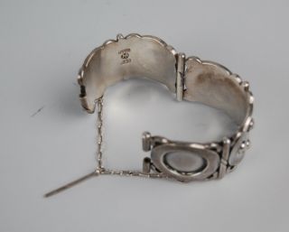 Vintage Taxco 940 Silver Cuff Bracelet - Hector Aguilar - Marked Heavy Modernist 5