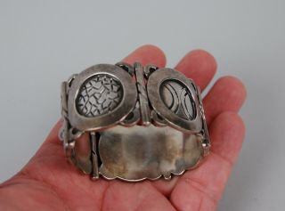 Vintage Taxco 940 Silver Cuff Bracelet - Hector Aguilar - Marked Heavy Modernist 9