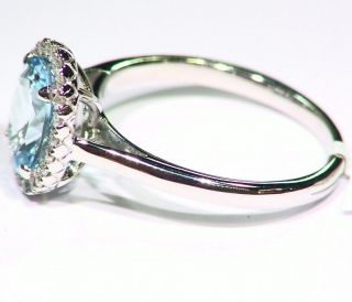 1.  54CT 14K Gold Natural Aquamarine Cut White Diamond Vintage Engagement Ring 4
