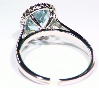 1.  54CT 14K Gold Natural Aquamarine Cut White Diamond Vintage Engagement Ring 5