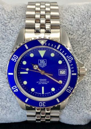 Tag Heuer 1000 Professional 200m Blue Diver Mens Swiss Watch 980.  613n W/ Box