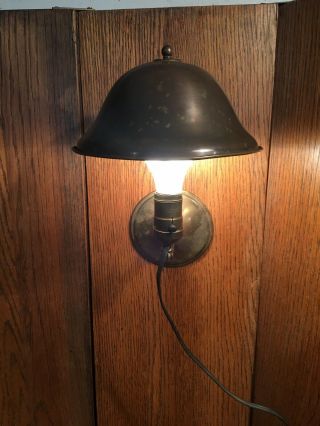Antique Brass Greist Lamp,  Clamp On,  Sconce Or Desk Light.