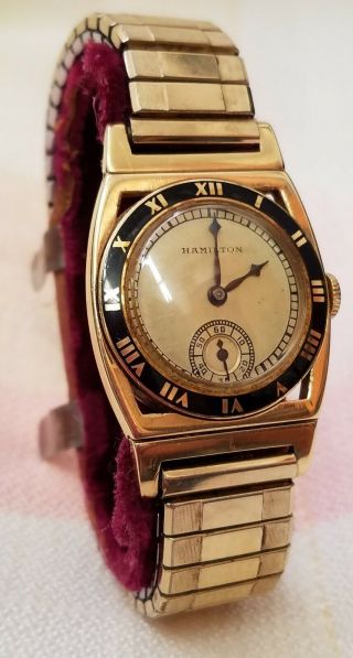 Hamilton Piping Rock Wrist Watch 14k Gold 19j C.  1929 - 34