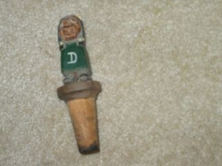 1940’s Vintage Dartmouth College Carved Wood Indian Mascot Cork Bottle stopper 2