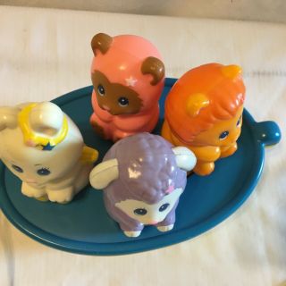 Vintage Baby Toddlers Toy Boat With Animal Rattles - Shape Sorter 3